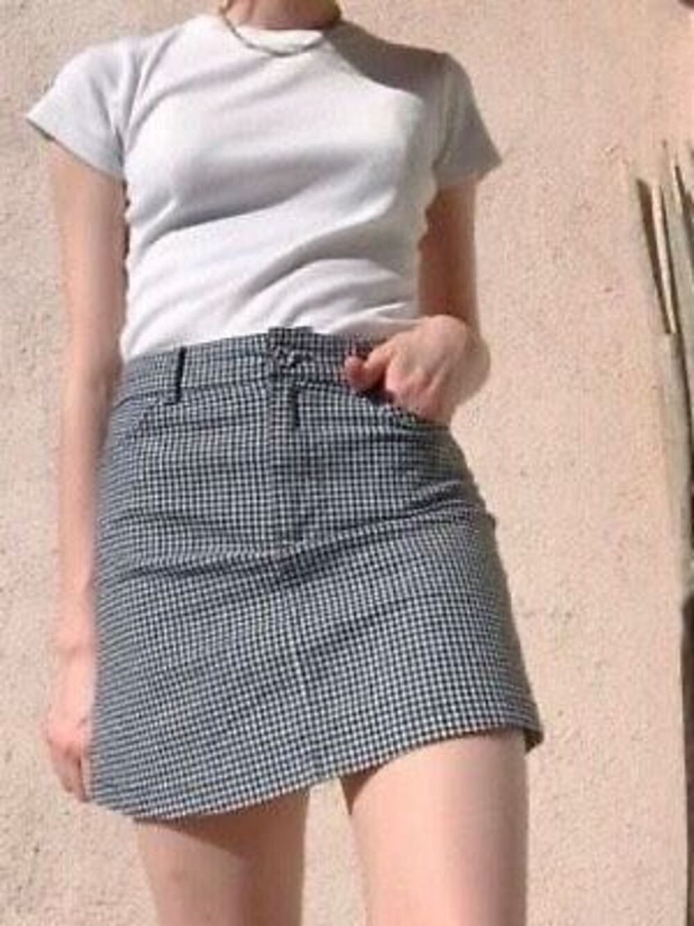 3/$30 Brandy Melville John Galt Black & White Juliette Gingham Check 5-pocket St